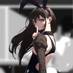 This is a pixiv picture whose title is 秘密の競泳バニー.