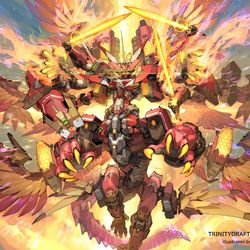 This is a pixiv picture whose title is トリニティドラフト【極天皇神竜ブレイズロア・ドラゴン】.