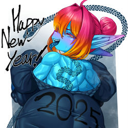 This is a pixiv picture whose title is Adelia Happy new year 2025.