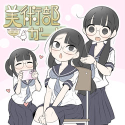 This is a pixiv picture whose title is 御髪を結く美術部ガール.