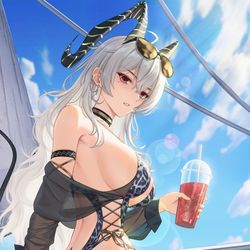 This is a pixiv picture whose title is 赞妮的海边假期.
