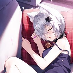 This is a pixiv picture whose title is 春のぽかぽか陽気でスヤスヤくおんちゃん.