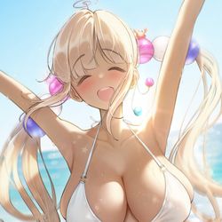 This is a pixiv picture whose title is Sana at the Beach.