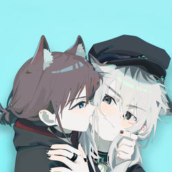 This is a pixiv picture whose title is hug (48/100).