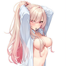 This is a pixiv picture whose title is ポニテ見たい.