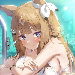 This is a pixiv picture whose title is 水着アイ.