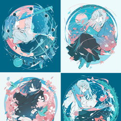 This is a pixiv picture whose title is 廻る季節と月と君。.