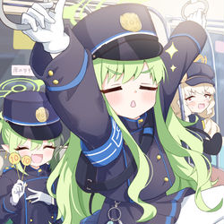 This is a pixiv picture whose title is つり革たいそうだいいちー！.