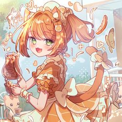 This is a pixiv picture whose title is 🍊×🫖.