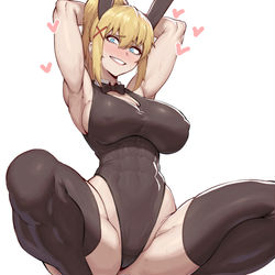 This is a pixiv picture whose title is Darkness bunny suit- Konosuba.