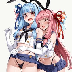 This is a pixiv picture whose title is 島風の服着た琴葉姉妹.