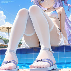 This is a pixiv picture whose title is loli就该穿白丝！.