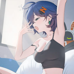 This is a pixiv picture whose title is 寝起き.