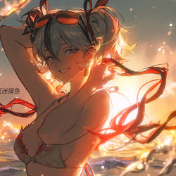 This is a pixiv picture whose title is 夏日潮声（椿).
