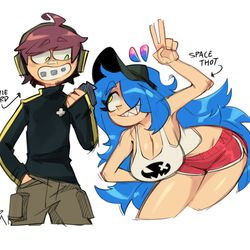 This is a pixiv picture whose title is Movie Geek and Alien Girl.