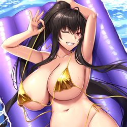 This is a pixiv picture whose title is 金ビキニウィーク！.