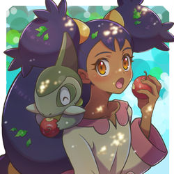 This is a pixiv picture whose title is もぐもぐアイリス.