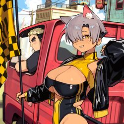 This is a pixiv picture whose title is Race Queen Kara 🏁.