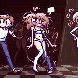 This is a pixiv picture whose title is If it Fits, Wear It (Lingerie TG.