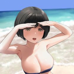 This is a pixiv picture whose title is 海に来た！.