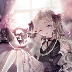 This is a pixiv picture whose title is 洋猫×ロリィタ.
