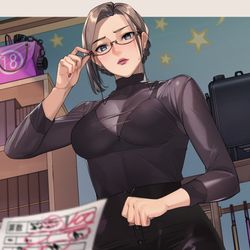 This is a pixiv picture whose title is 何か約束した、家庭教師のお姉さん。.