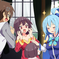 This is a pixiv picture whose title is かずめぐの子供に祝福をあたえる女神（アクシズ教）.