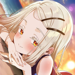 This is a pixiv picture whose title is スク水ビーチ篠澤広.