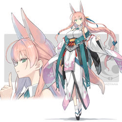 This is a pixiv picture whose title is 三つ編みきつね.