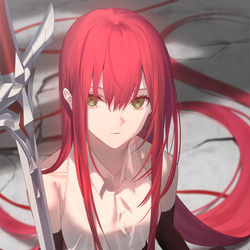 This is a pixiv picture whose title is 姫騎士様のヒモ.