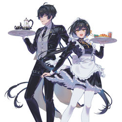 This is a pixiv picture whose title is 메이드 집사.