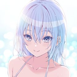 This is a pixiv picture whose title is 水着羽那.