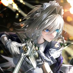 This is a pixiv picture whose title is 銃とメイド.