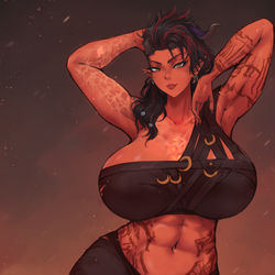 This is a pixiv picture whose title is Karlach.