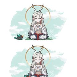 This is a pixiv picture whose title is 夕泡泡与九色鹿.