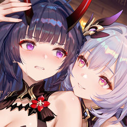 This is a pixiv picture whose title is 摸角.