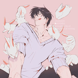 This is a pixiv picture whose title is vs脱兎.