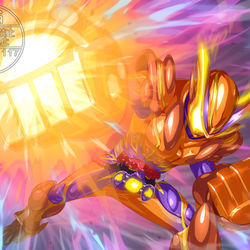 This is a pixiv picture whose title is 『オーバースマッシュ』.