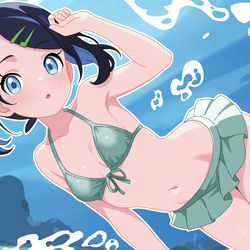 This is a pixiv picture whose title is ビキニのリコちゃん.