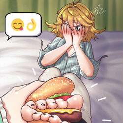 This is a pixiv picture whose title is Doki feet burger.