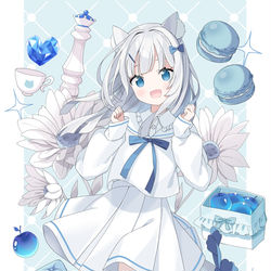 This is a pixiv picture whose title is White×Blue.