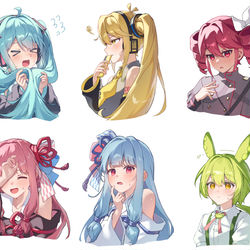 This is a pixiv picture whose title is 最近描いてた照れ顔まとめ.