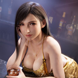 This is a pixiv picture whose title is Tifa in GTA6 dress ^^.