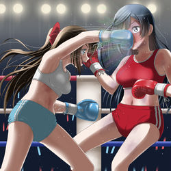 This is a pixiv picture whose title is 【リクエスト】ラブライブ!優木せつ菜vs桜坂しずく.