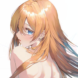 This is a pixiv picture whose title is 背中.