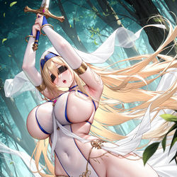 This is a pixiv picture whose title is 剣の乙女.