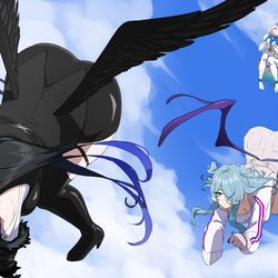 This is a pixiv picture whose title is Weird Winged Woman.
