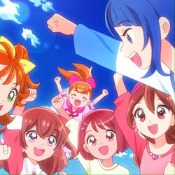 This is a pixiv picture whose title is 青空と令和のプリティガールズ☆2025.