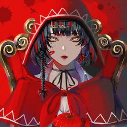This is a pixiv picture whose title is 赤ずきん.