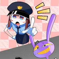 This is a pixiv picture whose title is 婦警と若頭.